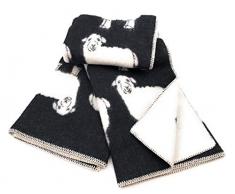 Jowollina Dolly Couverture en Laine Noir 130 x 200 cm