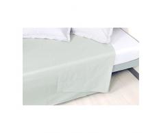 VENT DU SUD Manoir Drap Plat Uni Grand Teint Coton Perle 290 x 180 cm