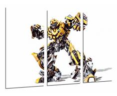 Tableau Moderne Photographique, Impression sur bois, Transformers Jaune, Autobots, Bourdon, Blanc, 97 x 62 cm, ref. 26937