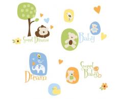 Thedecofactory RMK1777SCS Animaux ROOMMATES REPOSITIONNABLES (25 Stickers), Vinyle, Multicolore, 104 x 26 x 2,5 cm