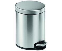 Durable 340023 Poubelle à Dite Silencieuse 5 litres 205 mm en Acier Inoxydable Coloris Argent Métallisé