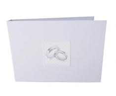 White Cotton Cards Tiny Album Photo Valeur Anneaux, Blanc