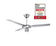 PROFICARE PC DVL 3071 - Ventilateur de plafond - 3 pales - 122cm â Circulation dâair optimale - Chrome