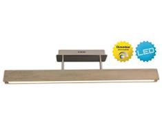 Näve Leuchten Plafonnier LED Miami, bois, 32 W, marron, 97,5 x 9 x 21 cm