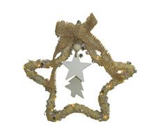 Viscio Trading Maison & Christmas Guirlande Ã©toile avec LED, Or, 2.5Â x 23Â x 26Â cm