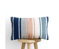 Kenay Home Fall Coussin Boho, Corail et Bleu, 50 x 30 cm