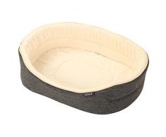 CODICO 6COU203_T55 Panier Chien - Design Polaire Coloris, Polyester, Chocolat/Beige, 55 x 38 x 14,5 cm