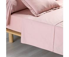 douceur dintérieur Percaline Drap Plat 2 Personnes, Rose, 240 x 300 CM