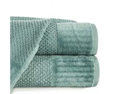 Eurofirany Lot de 6 Serviettes de Toilette en Coton Doux et éponge 50 x 90 cm Turquoise foncé