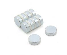 Magnet ExpertÂ® F215-ZN-10 diamÃ¨tre de 15mm x 5mm Ã©paisseur N42 Aimant en nÃ©odyme (plaquÃ©e Zinc) - 5,4 kg Pull (Pack de 10), MÃ©tal, Argent, 15x10x3 cm