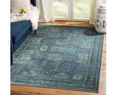 Safavieh Tapis dinspiration Vintage, Tissé Fibre de Viscose douce Tapis en Turquoise / Multicolore, 90 X 150 cm
