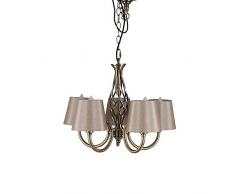 Pacific Lifestyle en mÃ©tal Cinq Bras Twist dÃ©tail Lustre, Laiton Antique/Vison, 360Â x 360Â x 110Â mm