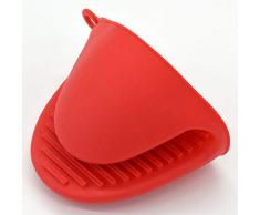 Fackelmann 688496 Manique en silicone, petite manique pour four, manique rouge pour plats chauds, Silicone, Rouge, 8 x 10,5 cm
