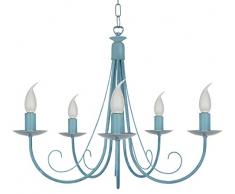 Tosel 20812 Lustre Côte dIvoire 5 L Acier 60 W E14 Blanc