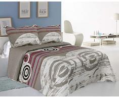 ForenTex S-2683 Couvre-lit pour lit de 90 cm rÃ©versible imprimÃ© Thermique pour Printemps/Ã©tÃ© Gris 180 x 260 cm