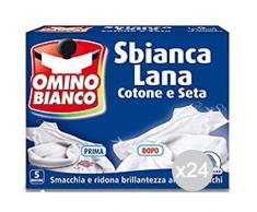 Ominobianco Bonhomme Blanc Set 24 sbiancalana x 5 enveloppes Lessive Machine à Laver et Linge, Multicolore, Unique