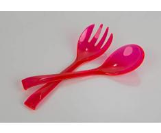 Kimmel 21-000-2714 Lot de 2 Couverts Ã Salade Plastique Rouge Transparent