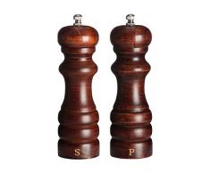 Premier Housewares Ensemble Moulin à sel et Poivre, en Bois dhévéa, Bois (Hévéa) Naturel