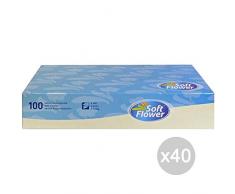 Soft Flower Set 40Â veline 2Â VELI 100pezzi mouchoirs de Papier, Multicolore, Unique