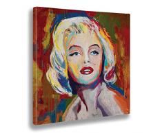 Giallobus - Cadre dÃ©jÃ encadrÃ© - Impression sur Toile Canvas - Marilyn Monroe - Peintures Modernes pour dÃ©coration Maison Design - Chambre Ã Coucher - Divers formats XXL - 70x70 cm