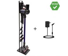 Paxanpax PFC764_44 Aspirateur sans Fil et Accessoires Support au Sol pour Dyson DC62, avec Chargeur de Rechange, Conception en métal sur Pied, Gris foncé