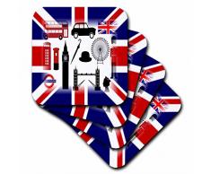 3dRose CST_195030_1 Dessous de Verre, Mutli-Colour, set-of-4-Soft