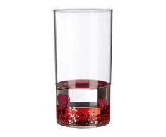 Premier Housewares Gobelet avec Flottant Coeurs, Acrylique, Clair/Rouge, 7Â x 7Â x 12Â cm