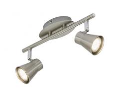 Briloner Leuchten 2914-022 plafonnier, Spots, Lampe Salon denfant ou Chambre a Coucher, Applique LED, orientable, Métal, GU10, 3 W, Matt Nickel, 30.5 x 8 x 14.5 cm