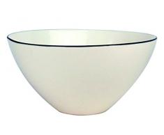 Canvas Home Ltd C37-BWL-LG-BLACK Lot de 2 bols en toile avec bord noir Porcelaine