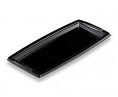 GUILLIN - FESTIPACK PLC3616N SACHET DE 5 Plat de Service Festif Rectangulaire avec PoignÃ©es, PolystyrÃ¨ne, Noir, 36 x 16,3 x 1,8 cm