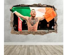 Wall Decor 247 Sticker Mural 3D Conor McGregor MMA Breakout Smashed Chambre de Chasse - Paysage Moyen 50 cm (l) x 35 cm (h)