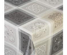Venilia Jacquard Gris Linge de Table Nappe Anti Tache, ImpermÃ©able, Coton, Polyester, PVC, carrÃ©, x 155Â cm, 55111, 155 x 155 cm