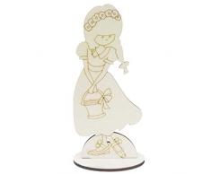 dayka Trade Sculpture et de bois, multicolore, 17Â cm