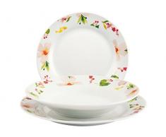 Home Lisette Set Assiettes Forme Aile, Porcelaine, Blanc, 18Â unitÃ©s