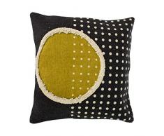 Riva Home Coussin Garni de Plumes, Noir/Ocre/Naturel, 50 x 50cm (20 x 20)