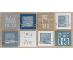 Mazali Cadre Photo rectangulaire en Carton Naturel et 4 Panneaux Textiles, Couleurs Unies, Emballage rétractable, Autocollant, Code barre/300 x 20 x 600 mm, Bois Multicolore, 60 x 1,2 x 30 cm