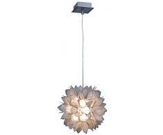 Naeve Leuchten 771159 Lustre Beige/argent/métal poli ø 25 cm, hauteur max. 110 cm