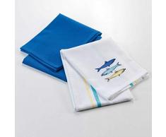 douceur dinterieur Blue Lagoon TORCHONS, Multicolore, 50 x 70 CM