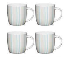 Kitchen Craft Lot de 4 Tasses en Porcelaine à Motif Floral Gris 425 ML, Porcelaine, Gris, 425 ML, Set of 4