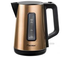 Bestron Bouilloire électrique sans fil avec arrêt automatique, 1,7 Litres, 2 200 W, Acier inoxydable, Design cuivré