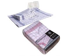 Lot de 24 torchons en Coton Ã Carreaux Bleu