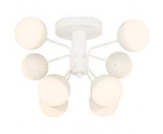 Homemania Kosmos Plafonnier Ã sphÃ¨re en mÃ©tal Blanc 54 x 54 x 30 cm 8 LED x max 40 W 4000 lm 3000 K LumiÃ¨re blanche naturelle