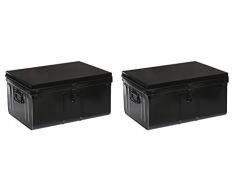 Coffre Habitat Indissociable, 45/60 Litre, Noir, Lot de 2