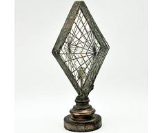 M S L Lanterne de jardin en mÃ©tal Ã piles Gris 50 cm