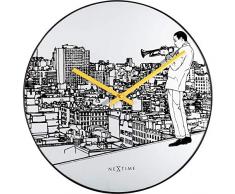 NeXtime 8191 Horloge Murale, Verre, Whitee, 40 cm