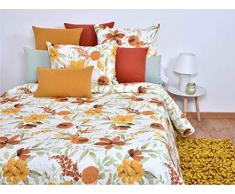 MI CASA 200 x 270 Boutis Jar Amar (105) + 1 FC 50 x 70 cm, Coton, 50% Polyester, Jaune