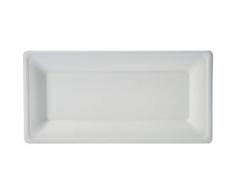 AmazonBasics Assiettes jetables écologiques Compostables et biodégradables 25 x 13 cm Lot de 125