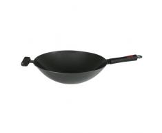 Swift Spice Dexam Wok professionnel profond anti-adhÃ©sif Acier carbone avec 2 poignÃ©es RÃ©sine phÃ©nolique isolantes 34 cm