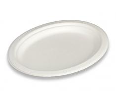 GUILLIN - RONDOPACK AOFV260 CARTON DE 500 Assiette Ovale, Fibre Végétale, Ivoire, 26,3 x 19,9 x 2 cm