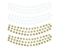 Delight dÃ©partement Or Blanc Guirlande Ã©tincelante Ensemble de fÃªte, Blanc/Or, Lot de 4